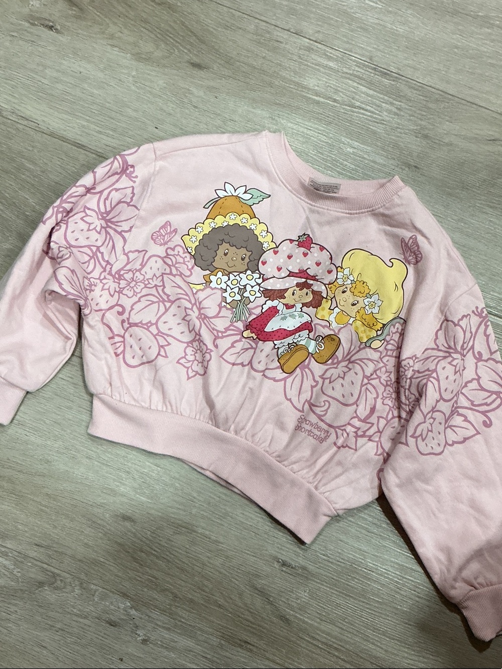Girls Pink Strawberry Shortcake Graphic Sweatshirt